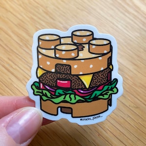 Stackable Snacks Stickers - Vinyl, Matte Coated Stickers - Individual Die-Cut Stickers Shaped Like Food