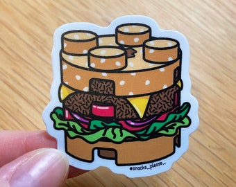 Stackable Snacks Stickers - Vinyl, Matte Coated Stickers - Individual Die-Cut Stickers Shaped Like Food