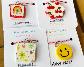 Cute Shapes Charms · Handmade Ceramic Necklace/Bracelet · Stoneware Clay