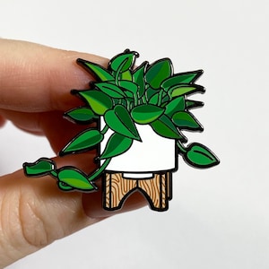 Pothos/Devil&#39;s Ivy Enamel Pin · A House Plant Party Design · Plant Parent Lapel Pin