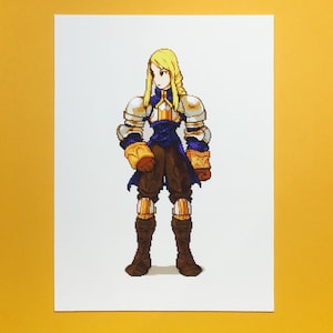 Agrias - Pixel Art Character - Video Game Art - Giclée Fine Art Print on Paper
