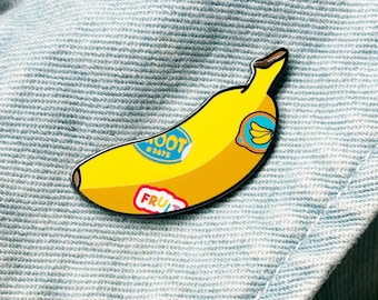 Banana with Fruit Stickers · "Fruit Basket" · Shiny Flair Lapel Pin