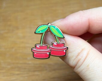 Cherries · Cherry Fruit Lovers · Building Block Shaped Food· "Stackable Snacks" · Shiny Flair Lapel Pin