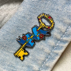 The Key Enamel Pin · A &quot;Tattoo Shop Flash&quot; Pin · Old School/ Traditional Tattoos ·  Shiny Flair Lapel Pin