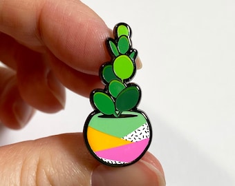Pin de esmalte de planta de dólar de plata · Diseño para una fiesta de plantas de interior · Pin de solapa para padres de plantas