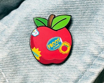 Apple with Fruit Stickers · "Fruit Basket" · Shiny Flair Lapel Pin