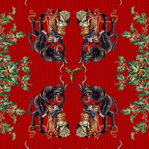 Festive Krampus Christmas Wrapping Paper | Available in 3 Sizes |  Funny Holiday Gift Wrap for Xmas & Winter Holiday Parties | Made in USA