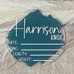 Acrylic Birth Stats Baby Announcement, Personalized Baby Name Sign with Birth Stats, Newborn Name Sign, Acrylic Stats Sign, Baby Keepsake