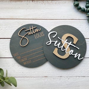 Personalized Baby Name Announcement Sign: Laser Cut Nursery Decor