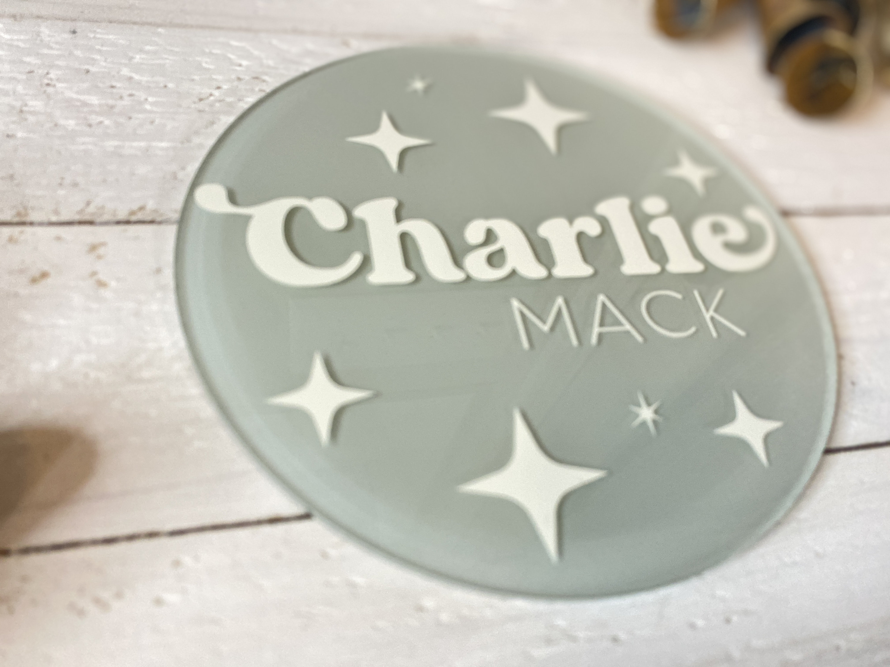 Baby Name Rounds Retro Baby Name Sign Acrylic Baby Name Announcement Baby Photo Prop ...