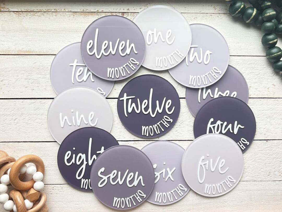 Baby Milestone Disc Monthly Photo Prop Handmade Acrylic Newborn Sign ...