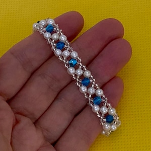 Beaded Bracelet Pattern: DIY Pearl, Seed Bead, Bicone (PDF Downloadable Files)