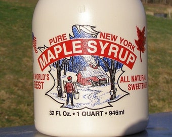 Three Creeks Farm - All Natural Wood Fired PURE New York MAPLE SYRUP - Grade A Amber or Dark - One Quart Jugs w/ volume discount + free ship
