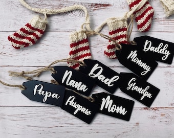 Stocking Tags, 3D Stocking Tags, Christmas Name Tags, Personalized Stocking Tag, Gift Tag, Farmhouse Christmas, Farmhouse Tags