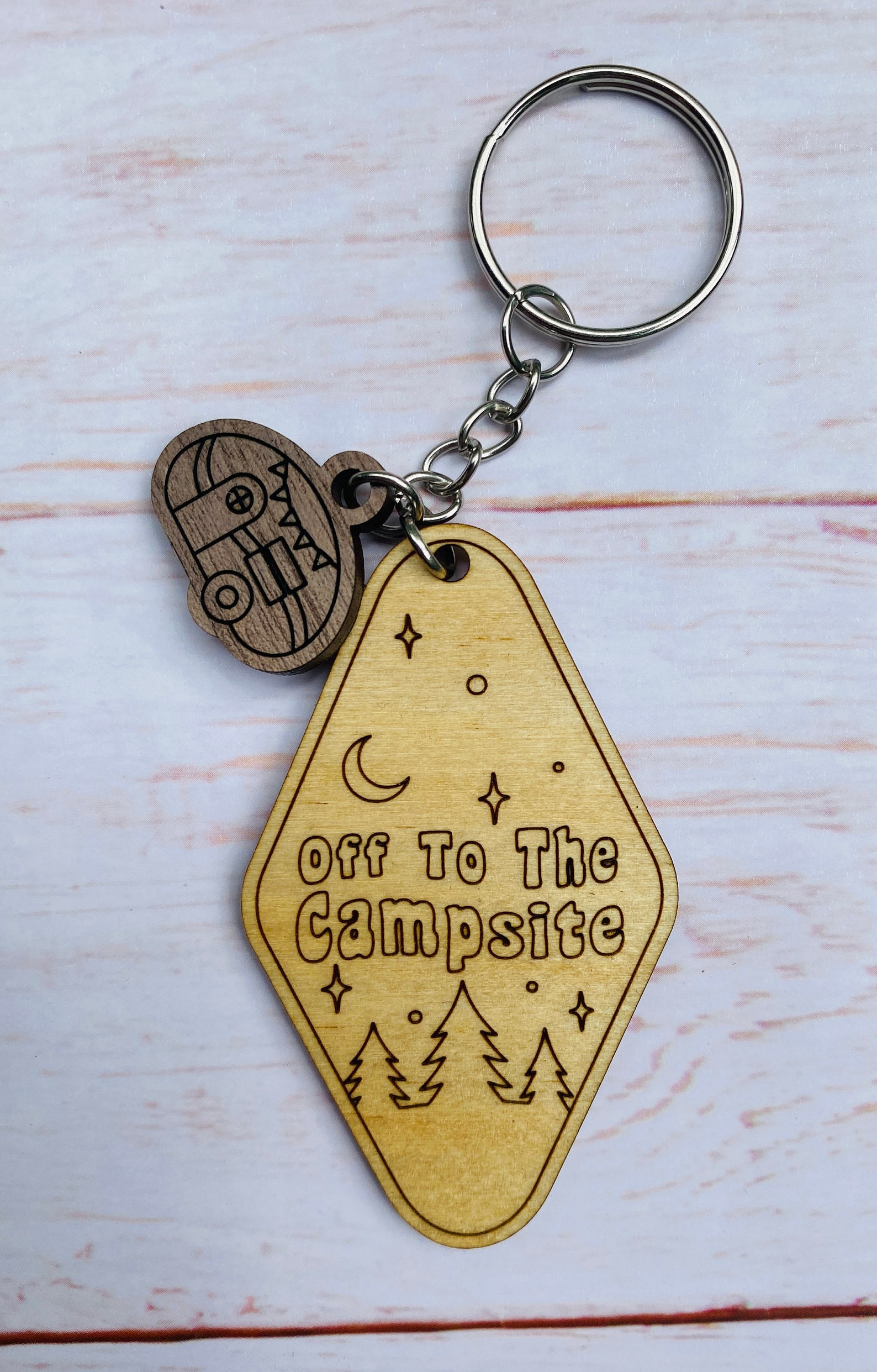 Camper Keychain Camping Keychain off to the Campsite Etsy