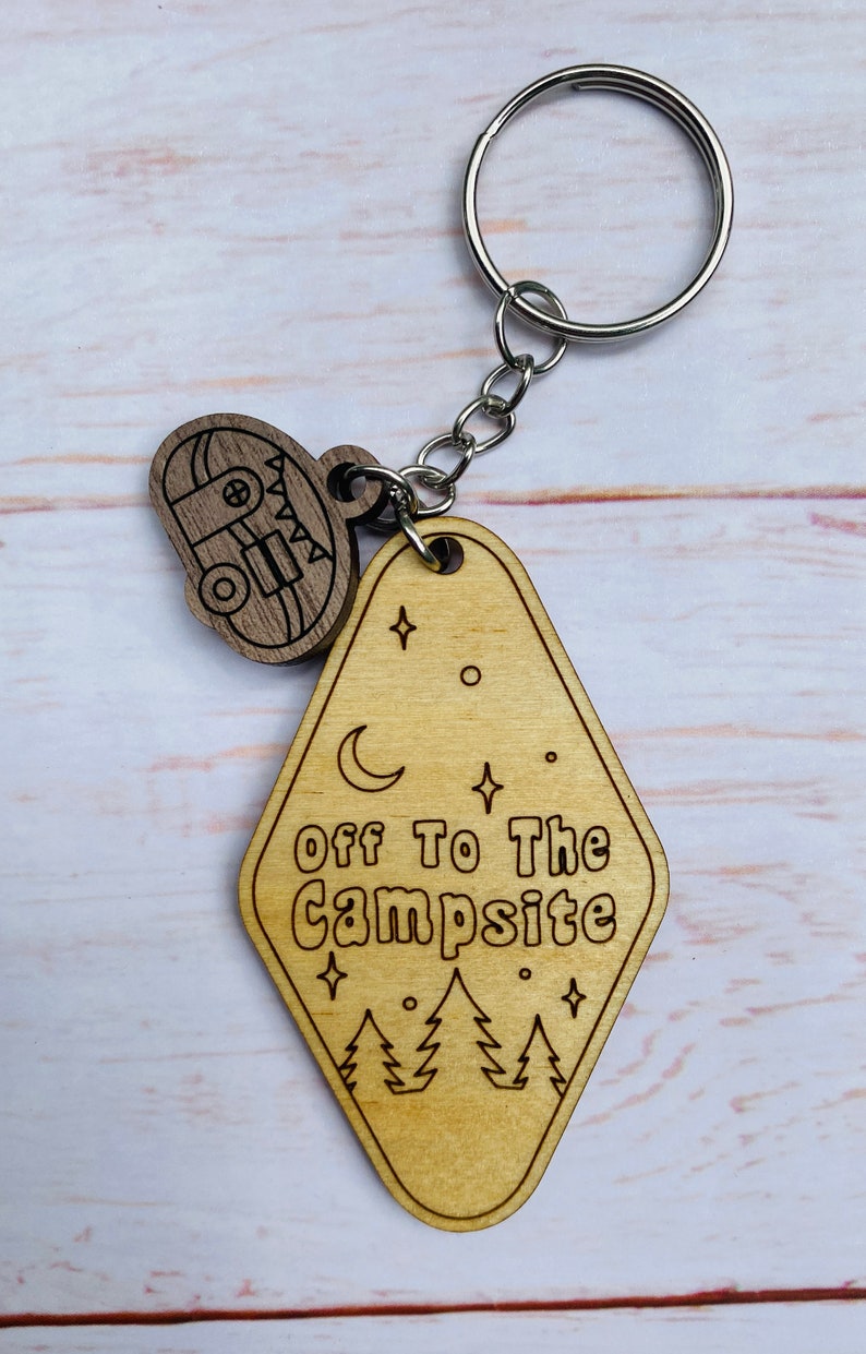 Camper Keychain Camping Keychain off to the Campsite Etsy