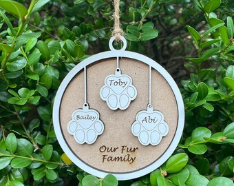 Personalized Pet Ornament, Pet Name, Pet Ornament, New Pet Gift, Christmas Ornament, Personalized Ornament, Christmas Tree, Fur Family