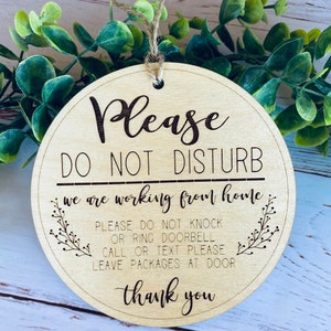Working From Home Sign, Please Do Not Disturb, No Soliciting Sign, Door Hanger, Front Door Sign, Leave Packages, Do Not Disturb Sign
