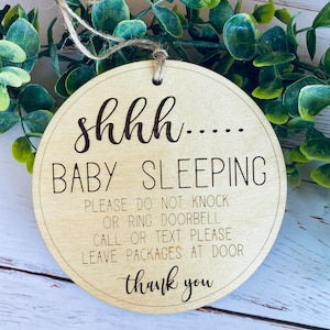 Baby Sleeping Sign, Please Do Not Disturb, No Soliciting Sign, Door Hanger, Front Door Sign, Leave Packages, Do Not Disturb Sign