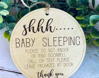 Baby Sleeping Sign, Please Do Not Disturb, No Soliciting Sign, Door Hanger, Front Door Sign, Leave Packages, Do Not Disturb Sign
