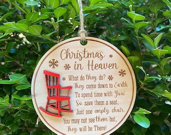 Christmas in Heaven ornament, Memorial Ornament, In Memory Ornament,  Christmas Ornament, Ornament, Christmas Tree