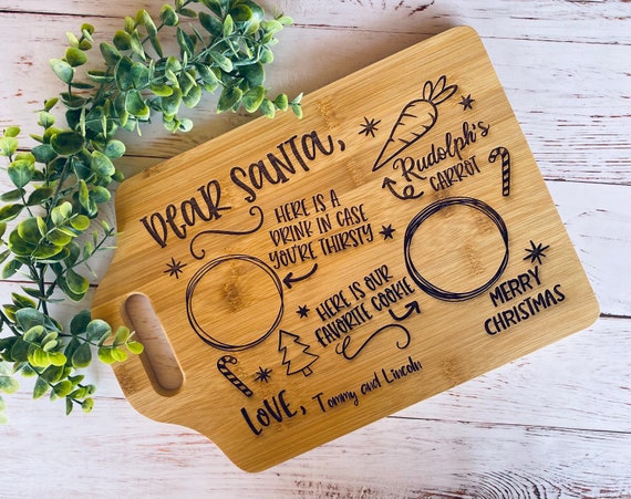 Santa Personalized Cutting Board, Santa Tray, Christmas Gift