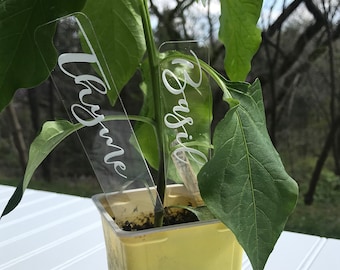 Custom Personalized Acrylic Garden Marker, Garden Stake, Plant Label, Herb Garden