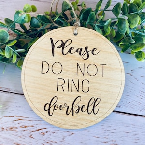 Please Do Not Ring Doorbell, No Soliciting Sign, Door Hanger, Front Door Sign, No Solicitors, Do Not Disturb Sign