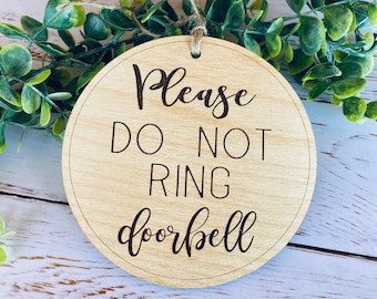 Please Do Not Ring Doorbell, No Soliciting Sign, Door Hanger, Front Door Sign, No Solicitors, Do Not Disturb Sign