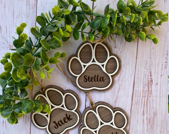 Personalized Pet Ornament, Pet Ornament, Pawprint Ornament, Paw Print, Dog ornament, Cat ornament, Christmas Ornament, Personalized Ornament