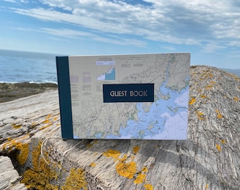 Guest Book with Custom Nautical Chart or Map