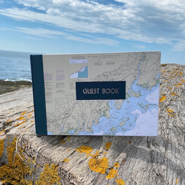 Guest Book with Custom Nautical Chart or Map