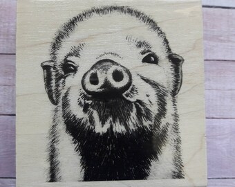 pig rubber stamp etsy