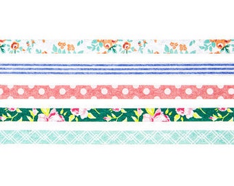 Skinny Spring Floral Washi Tape Set Embellishments & Paper Craft Supplies