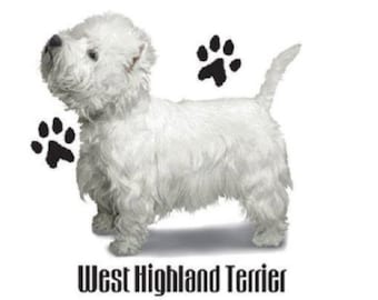 West Highland Terrier T Shirt, Westie Dog Shirt, (Sweatshirt,  Hoodie Available On Request #914