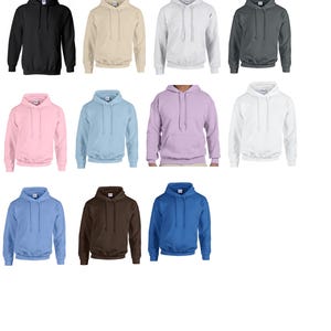 Hoodie Hooded Sweatshirt Pullover Gildan Heavy Blend Blank Undecorated Multiple Colors