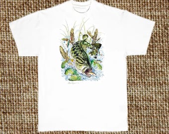 Maglietta con pesce persico trota: regalo per pescatori (disponibile felpa e cappuccio) 248o