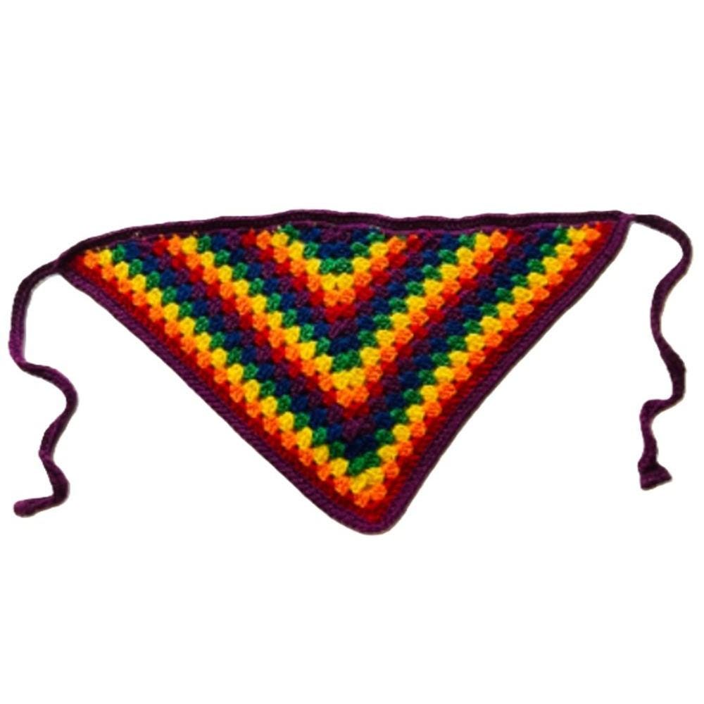 Bandana Head Wrap Crochet Rainbow Colors Granny Stitch  display picture 1