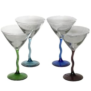 ヴィンテージ マティーニ セット ジグザグ スクイグル ステム クールブ by リビー