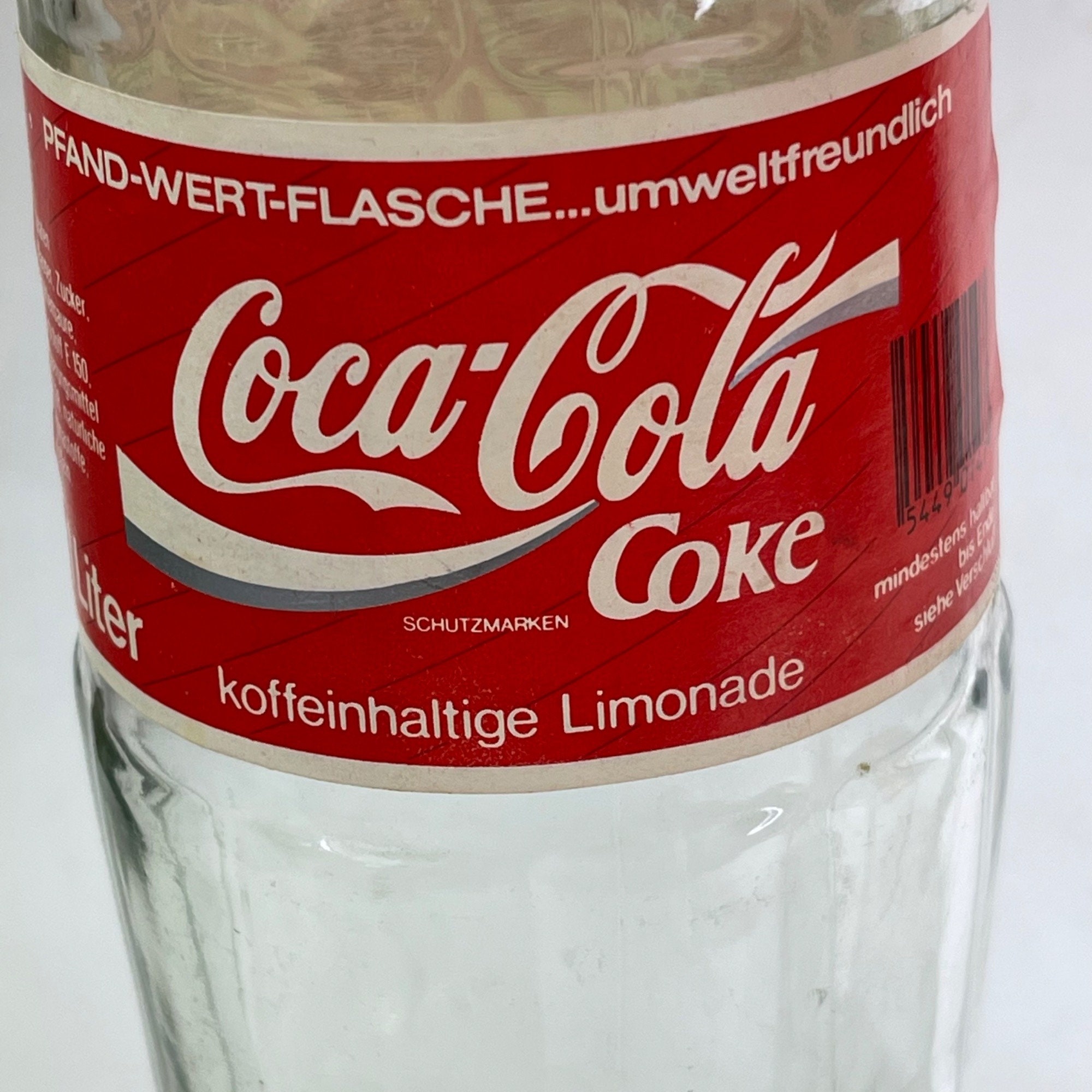 Coke Coca-cola Glass 1 Liter Bottles PFAND-WERT-FLASCHE Schutzmark