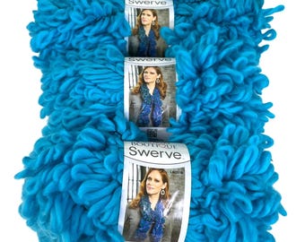 Swerve Yarn Blue Bayou Red Heart Boutique 3 Skeins #6 Super Bulky 11yds each