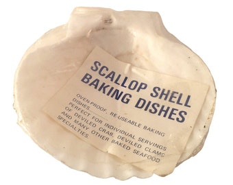 Seashell Baking Serving Dish Oven Proof Re-Usable 4.5" Set 4 Scallop Shell NEW