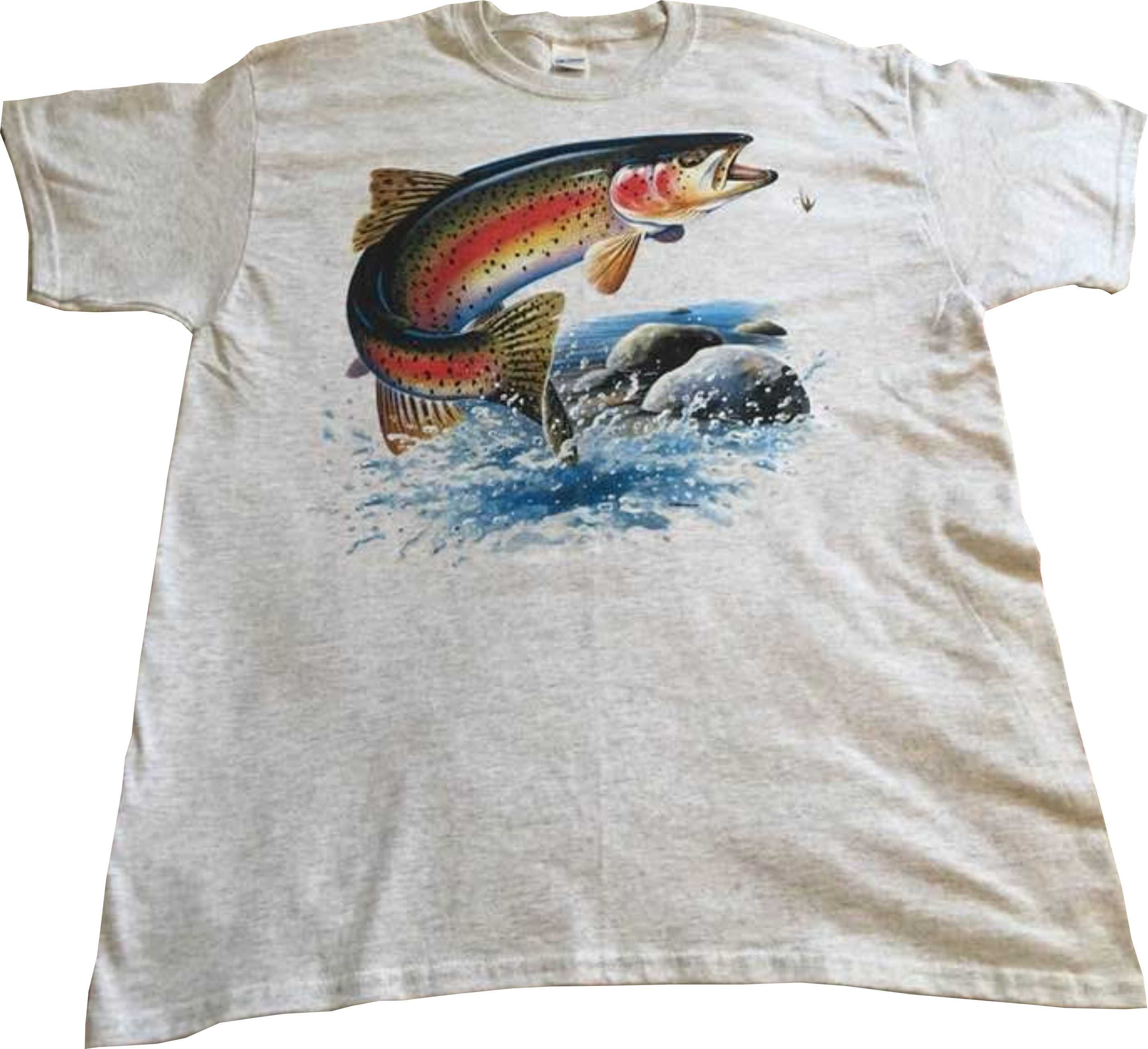 Rainbow Trout T Shirt, Jumping Trout Fish, Fishing Shirt, (Sweatshirt, Hoodie Available On request) 249E