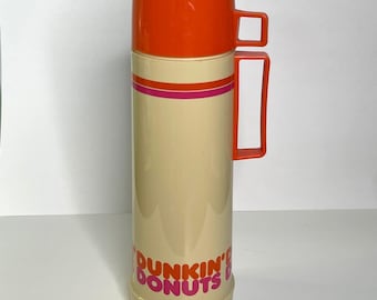 Vintage Dunkin Donuts Thermos 13.5" 28oz 1980's Pour Spout Cap Great Condition
