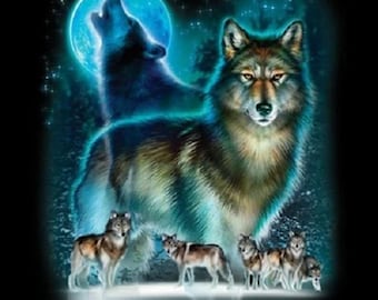 Moon Wolf Silhouette T Shirt, (Sweatshirt, Hoodie Available on Request) #221o