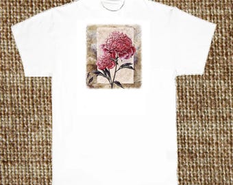 Peony T Shirt, Flower Floral Shirt, (Sweatshirt, Hoodie Available on Request) #797d