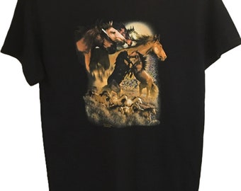 Wild Horse T Shirt, Mustang Herd, (Sweatshirt, Hoodie Available on Request) #242g