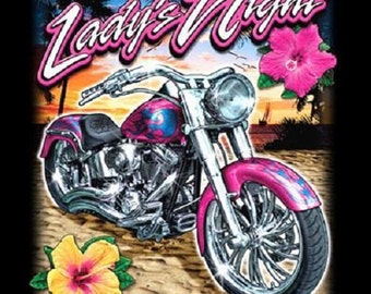 Lady's Night motorbiker-T-shirt, (sweatshirt, hoodie beschikbaar op aanvraag) #046a