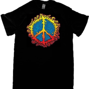 Peace-Zeichen-T-Shirt, geschmolzenes Peace-Symbol (Sweatshirt, Hoodie auf Anfrage erhältlich) #782k