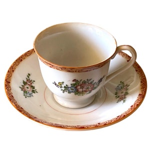 Teacup and Saucer Demitasse Vintage Occupied Japan 1947 - 1952